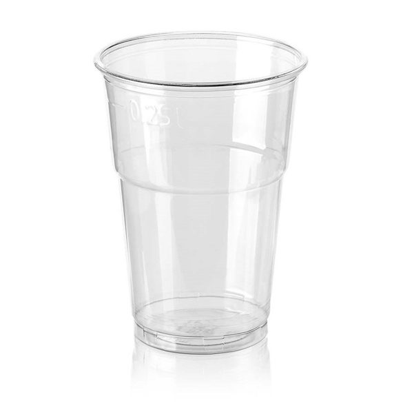 Kaltgetränkebecher aus PET 250 ml  Ø 7,8 cm, glasklar