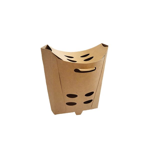 Papierschale für Pommes "ToGo" 21 x 16 cm, braun / 100 stück