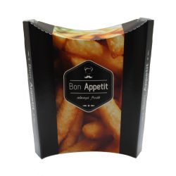   Pommes- Schütte "Bon Apetit", Pappe mit Klappdeckel / 50 Stück