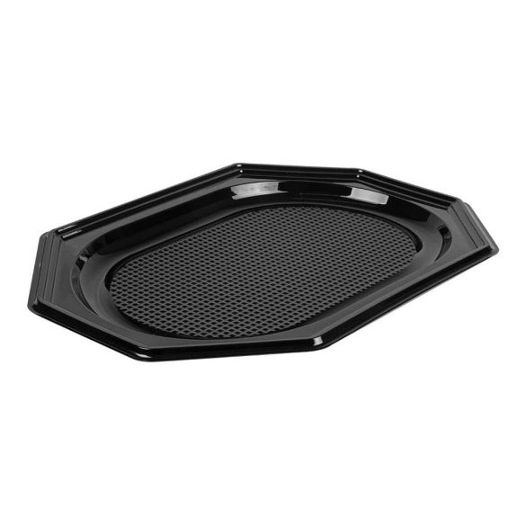 Servierplatten PET für 3 Personen, schwarz / 10 Stück