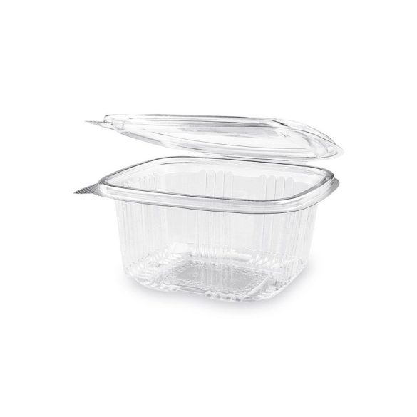 Verpackungsbox mit Klappdeckel, eckig, rPET, 500 ml / 100 Stück