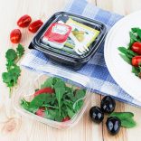 Verpackungsbox - quadratisch, 120 x 120 mm, 250 ml, PP,  schwarz