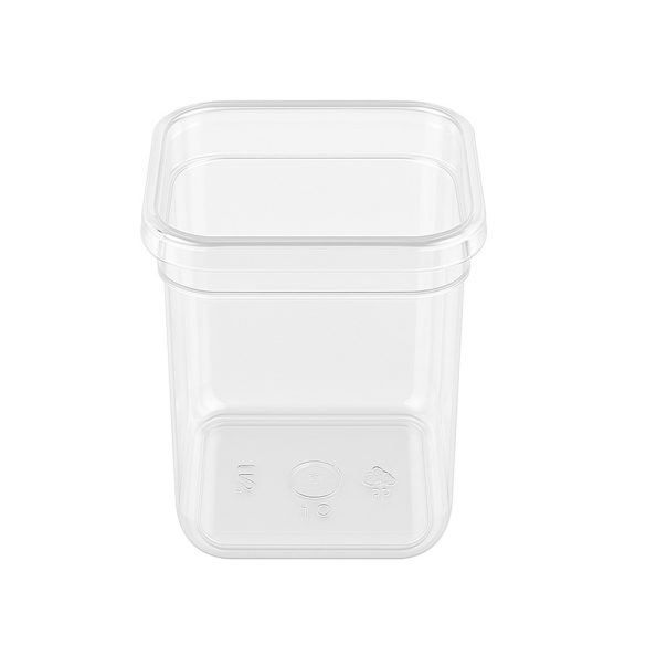 Verpackungsbox - quadratisch, 90 x 90 mm, 400 ml, PET,  transparent / 50 Stück