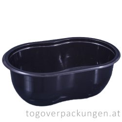 Verpackungsbox - oval, 250 ml, schwarz / 90 Stück