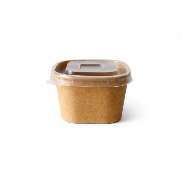 Dressingbecher "Malmö" aus Pappe, 90 ml, rechteckig, braun / 50 Stück