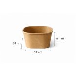 Dressingbecher "Malmö" aus Pappe, 90 ml, rechteckig, braun / 50 Stück
