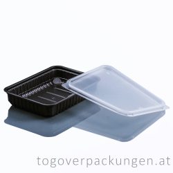 Verpackungsbox - eckig, 500 ml, PP, schwarz / 50 Stück