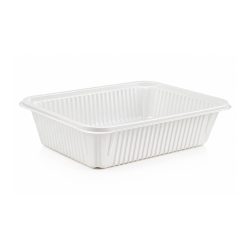   ROBUST Menüschale PP 750 ml, Weiß, 137 × 187 × 55 mm / 50 Stück