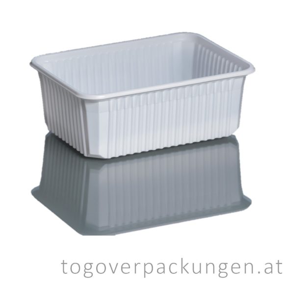Verpackungsbox - eckig, 1000 ml, PP, weiß / 50 Stück