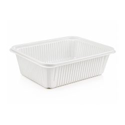   ROBUST Menüschale PP 1000 ml, Weiß, 137 × 187 × 70 mm / 50 Stück