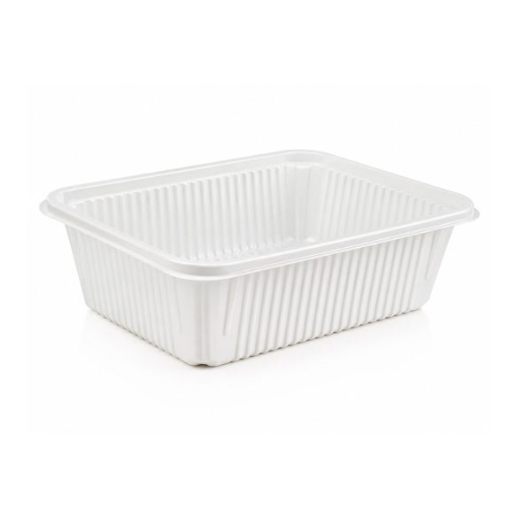 ROBUST Menüschale PP 1000 ml, Weiß, 137 × 187 × 70 mm / 50 Stück