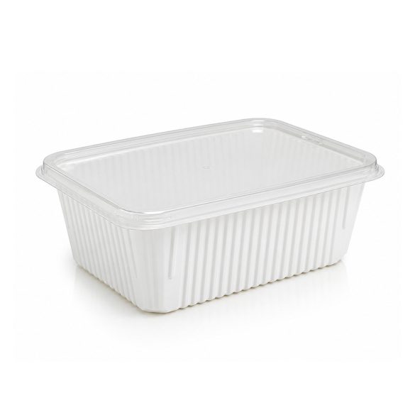 ROBUST Menüschale PP 1000 ml, Weiß, 137 × 187 × 70 mm / 50 Stück
