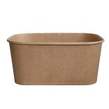Verpackungsbecher ”MALMÖ”, Pappe, rechteckig , 1000 ml, braun / 50 Stück