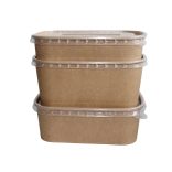 Verpackungsbecher ”MALMÖ”, Pappe, rechteckig , 1000 ml, braun / 50 Stück