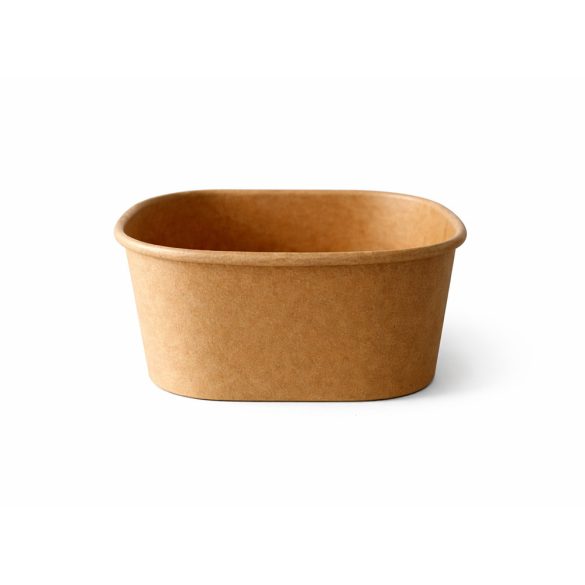 Verpackungsbecher ”MALMÖ SQUARE”, Pappe, rechteckig , 700 ml, braun / 50 Stück
