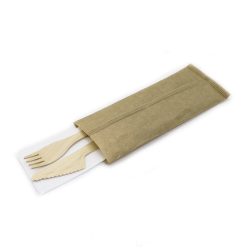   Holzbesteckset (Messer, Gabel + Serviette), FSC certified / 100 Stück