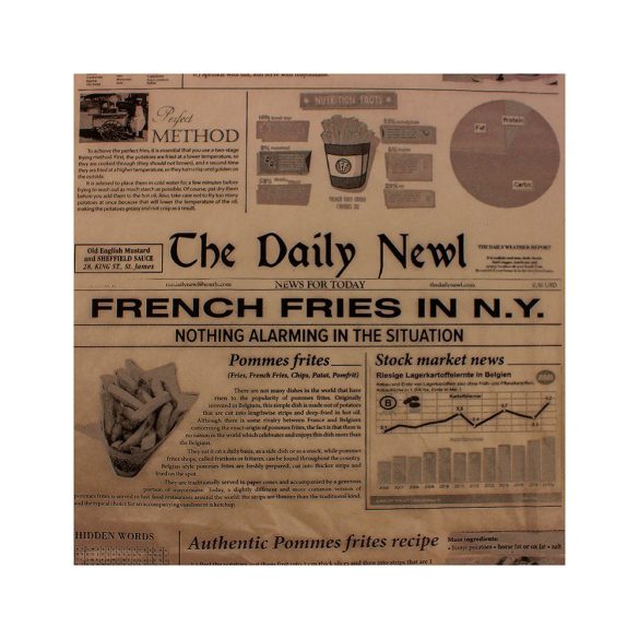 Burgerpapier "News", 300 x 400 mm, natur / 500 Stück