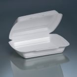 Menüboxen mit Deckel aus XPS, 240 x 210 x 70 mm, ungeteilt, weiss / 50 Stück