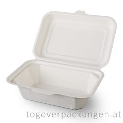   Kompostierbare Zuckerrohr-Menübox für Dessert, 180 x 140 x 70 mm / 150 Stück