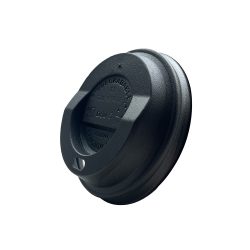 Kompostierbare Deckel aus CPLA, 80 mm, schwarz / 100 Stück