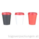 Deckel für 220 ml Pappbecher, 80 mm, rot / 100 Stück