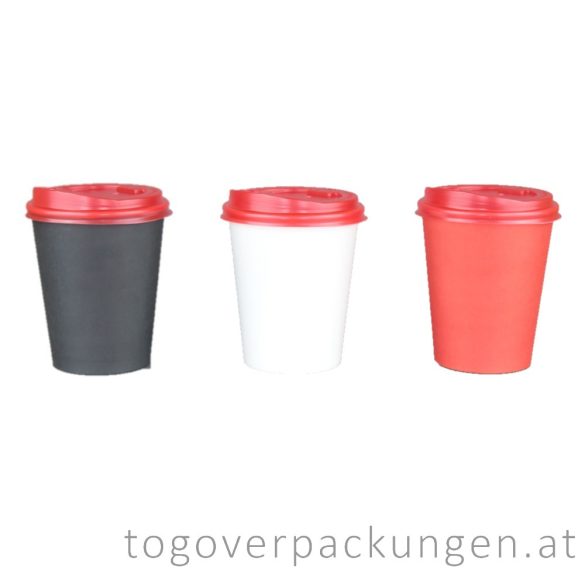 Deckel für 220 ml Pappbecher, 80 mm, rot / 100 Stück