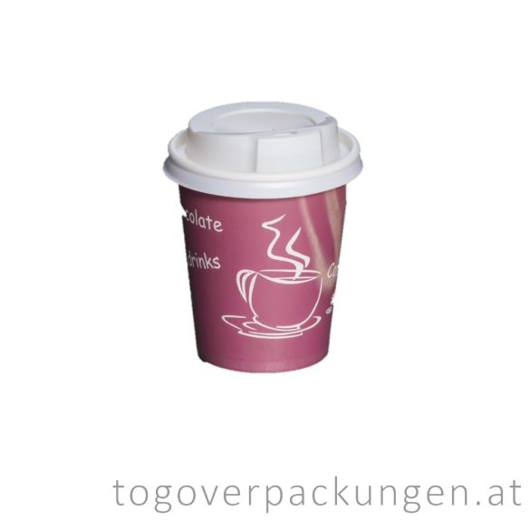 Deckel für 220 ml Pappbecher, 80 mm, Weiß / 100 Stück