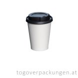 Deckel für 220 ml Pappbecher, schwarz / 100 Stück