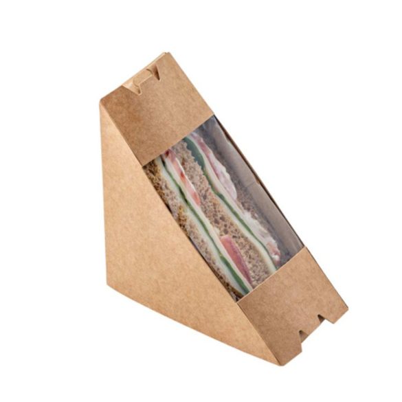 Sandwichboxen aus Pappe mit Sichtfenster, 17,5 x 12,5 x 7,5 cm / 50 Stück