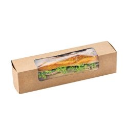   Baguetteboxen, Pappe mit Sichtfenster 60 x 60 x 290 mm / 50 Stück