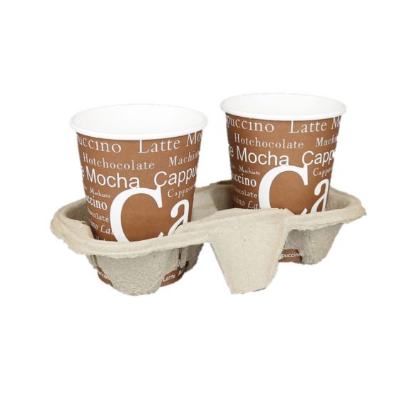 Tragetabletts, Pappe für 2 Becher / 60 Stück