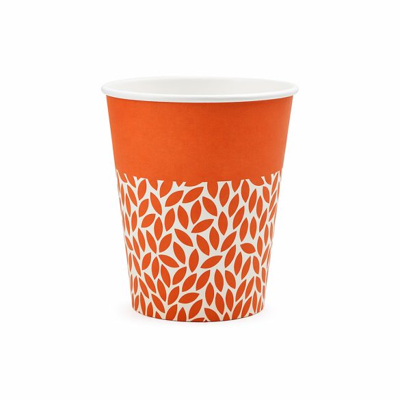 Pappbecher 220 ml "AQUA" "LEAF" orange