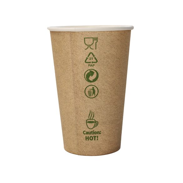 Trinkbecher aus Pappe 300 ml, braun