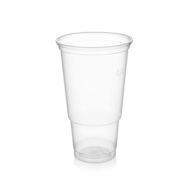 Plastikbecher BIER, 300 ml, transparent / 100 Stück