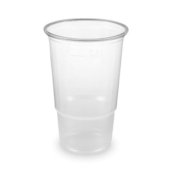 Trinkbecher 500 ml PP "BIER" transparent mit Schaumrand