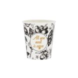 Pappbecher 220 ml "ALL YOU NEED" / 50 Stück