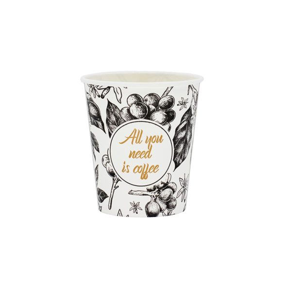 Pappbecher 220 ml "ALL YOU NEED" / 50 Stück