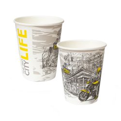 Pappbecher 220 ml "CITY LIFE" / 50 Stück