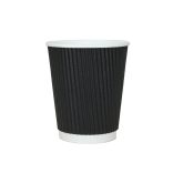 Thermobecher 340 ml „BLACK WAVES”, doppelwandig, 3D / 25 Stück