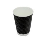 Thermobecher 340 ml „BLACK WAVES”, doppelwandig, 3D / 25 Stück