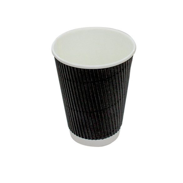Thermobecher 340 ml „BLACK WAVES”, doppelwandig, 3D / 25 Stück