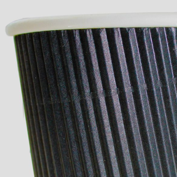 Thermobecher 340 ml „BLACK WAVES”, doppelwandig, 3D / 25 Stück