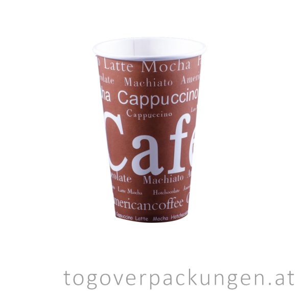 Pappbecher "Cafe", 450 ml / 50 Stück 