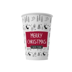 Pappbecher 450 ml "Merry Christmas" / 50 Stück