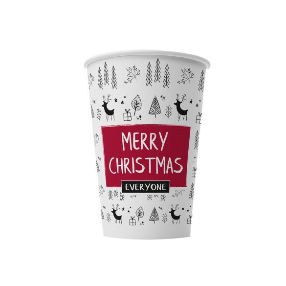Pappbecher 450 ml "Merry Christmas" / 50 Stück