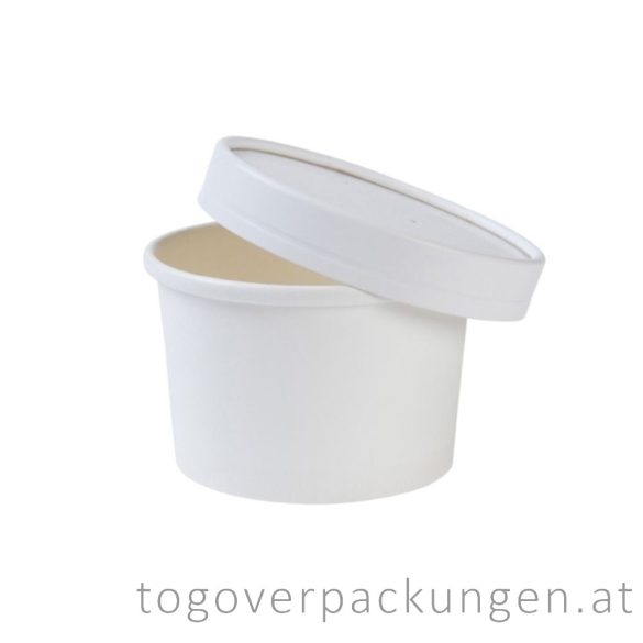 Pappdeckel für 500 ml "Soup-To-Go" Suppenbecher "MALAGA", weiß, 118 mm / 100 Stück