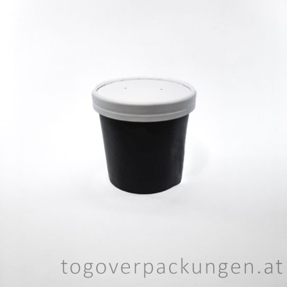Pappdeckel für 300 ml  "Soup-To-Go" Suppenbecher "GRANADA", weiß / 25 Stück