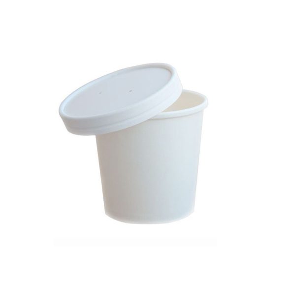 Pappdeckel für 350 ml Suppenbecher "GRANADA", Weiß / 25 Stück