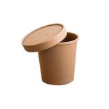 Pappdeckel für 350 ml Suppenbecher "GRANADA", Kraft / 25 Stück