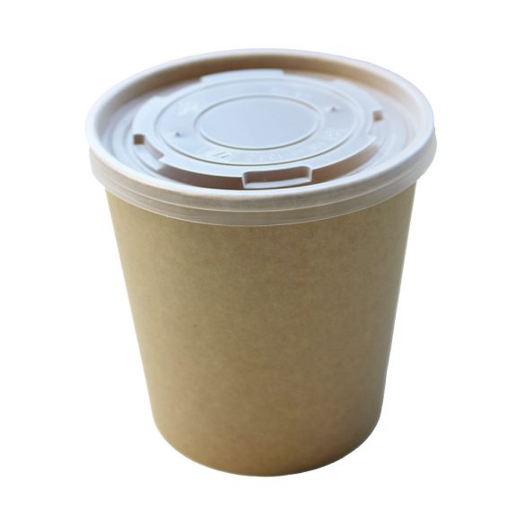 Suppenbecher "KING", Pappe, 750ml (26oz), Kraft / 25 Stück
